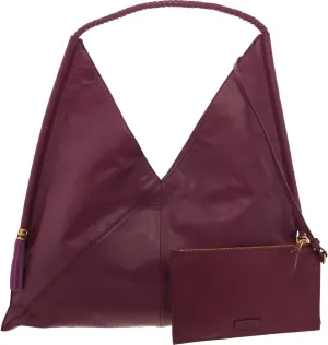 Vince Camuto Womens Liann Tassel Leather Hobo Handbag