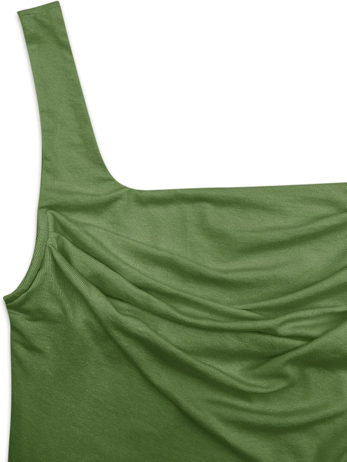 Vivitulip Womens Sleeveless Square Neck Strappy Tank Top Sexy Ruched Backless Going Out Crop Camisole Tops