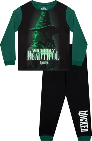 wicked Pajamas | Elphaba Girls Pajama Set | Girls Pjs | Long Sleeve Pajamas