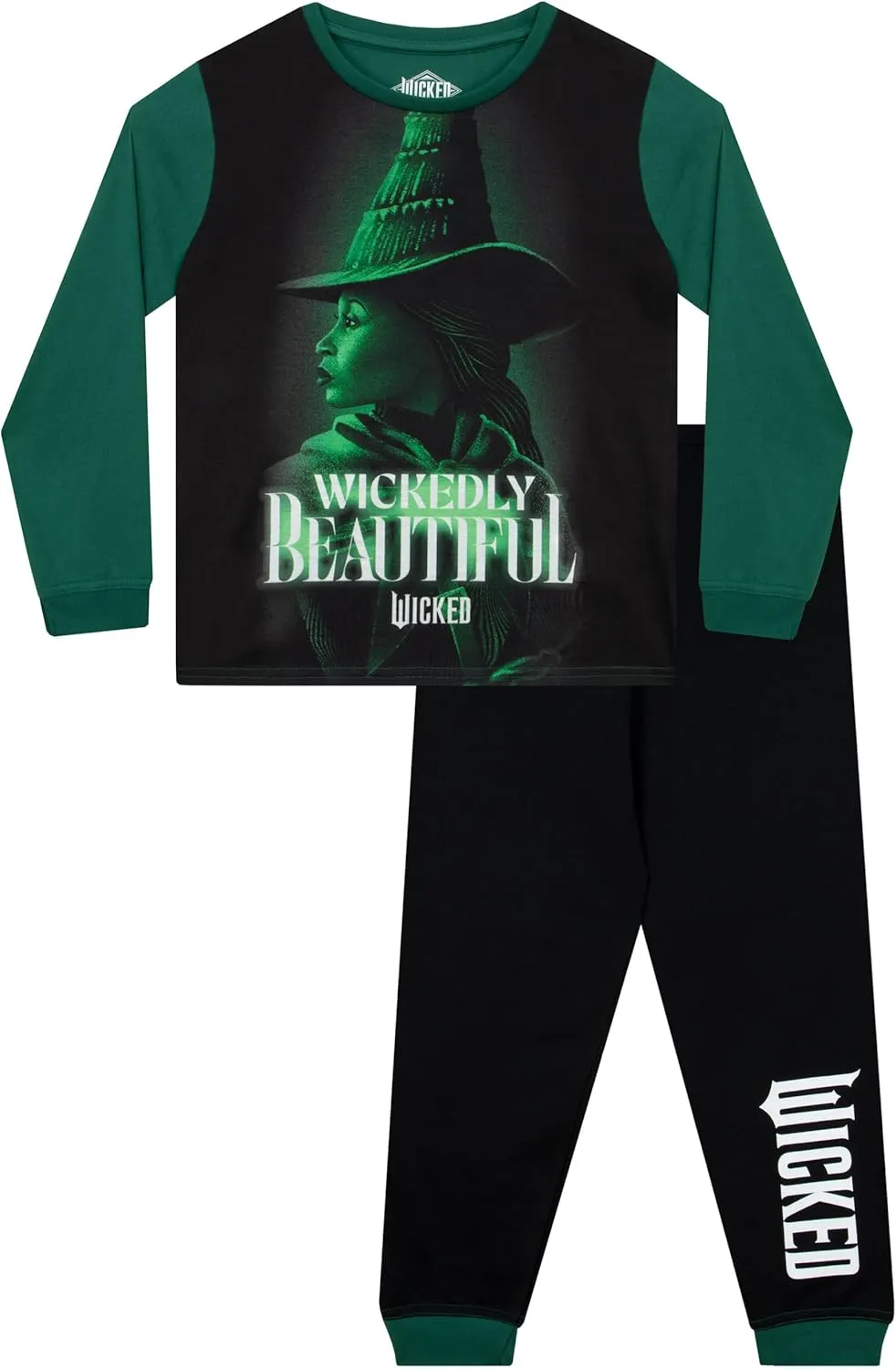 wicked Pajamas | Elphaba Girls Pajama Set | Girls Pjs | Long Sleeve Pajamas