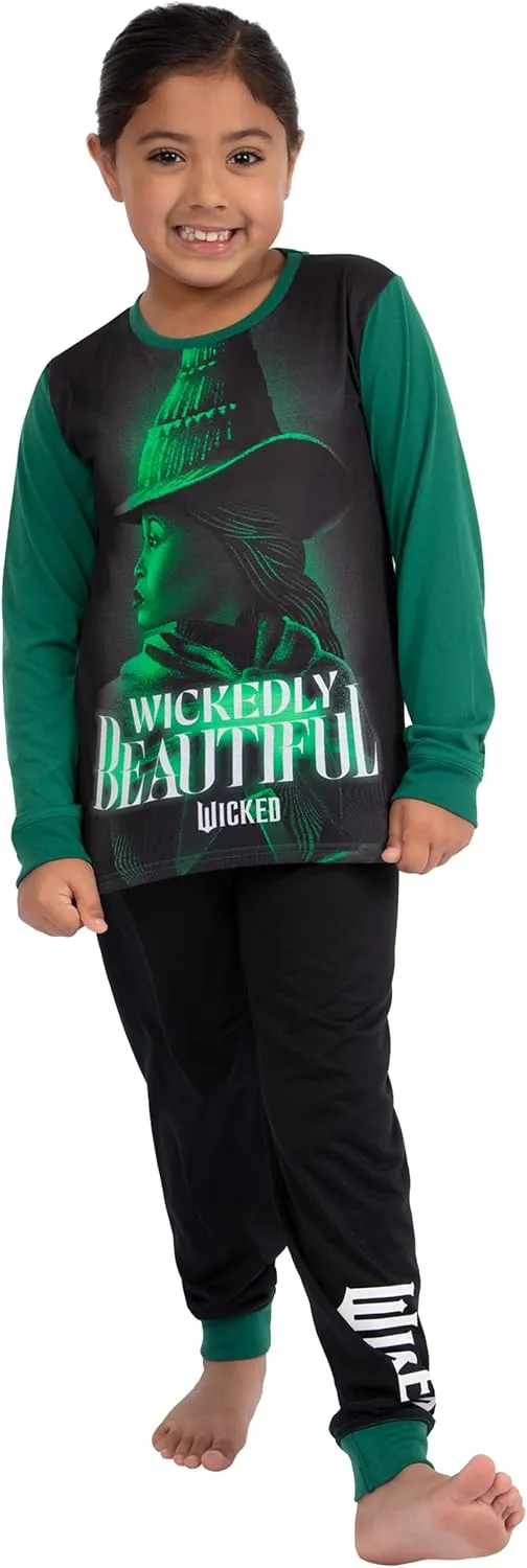 wicked Pajamas | Elphaba Girls Pajama Set | Girls Pjs | Long Sleeve Pajamas