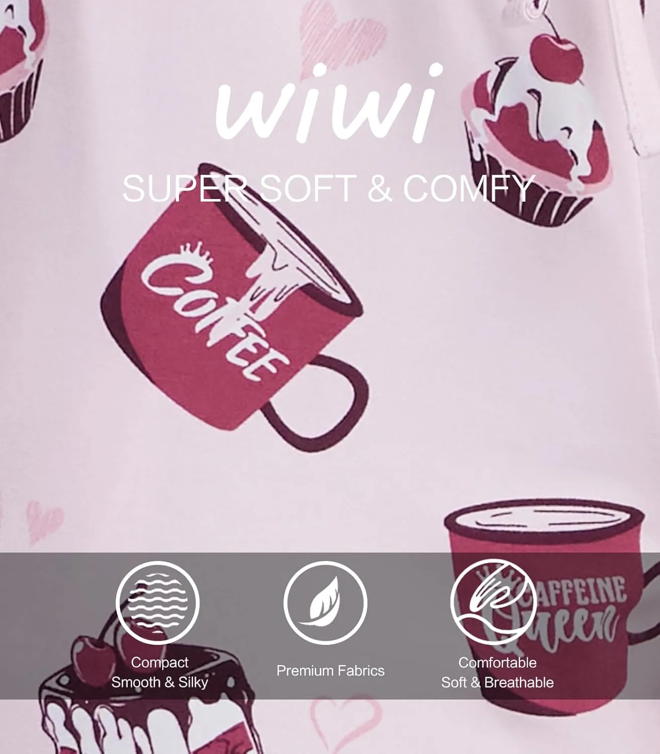 WiWi Bamboo Viscose Pajamas for Women Soft Capri Pants Pajama Sets Plus Size Sleepwear Pjs Loungewear S-4X