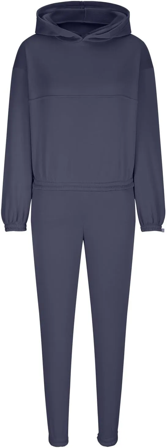 Women 2 Piece Outfits Lounge Hoodie Sweatsuit Sets Oversized Sweatshirt Fall Joogers Sweatpants with Pockets