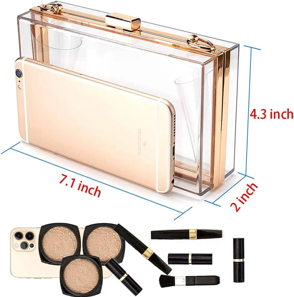 Women Clear Purse, Acrylic Evening Clutch Bag, Women Clear Purse Bag,Transparent Crossbody Shoulder Handle Handbag