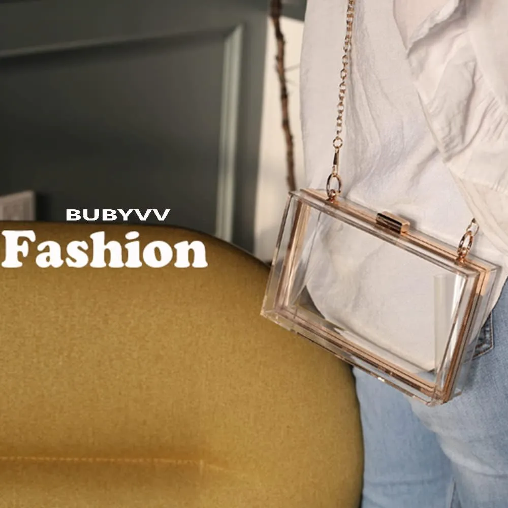 Women Clear Purse, Acrylic Evening Clutch Bag, Women Clear Purse Bag,Transparent Crossbody Shoulder Handle Handbag