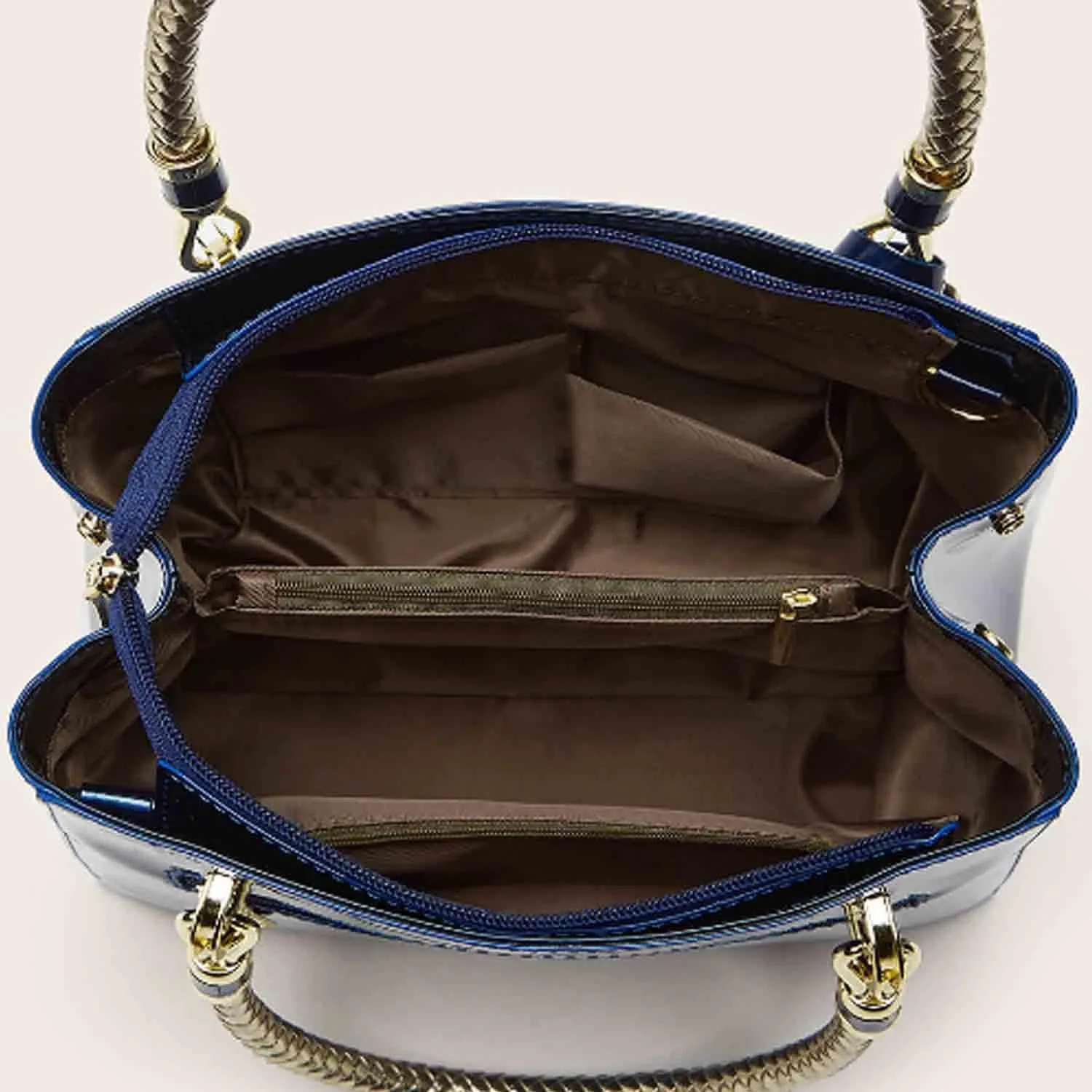 Women Elegant Handbag and Purse Top Handle Bag Patent Leather Tote Satchel Shoulder Bag