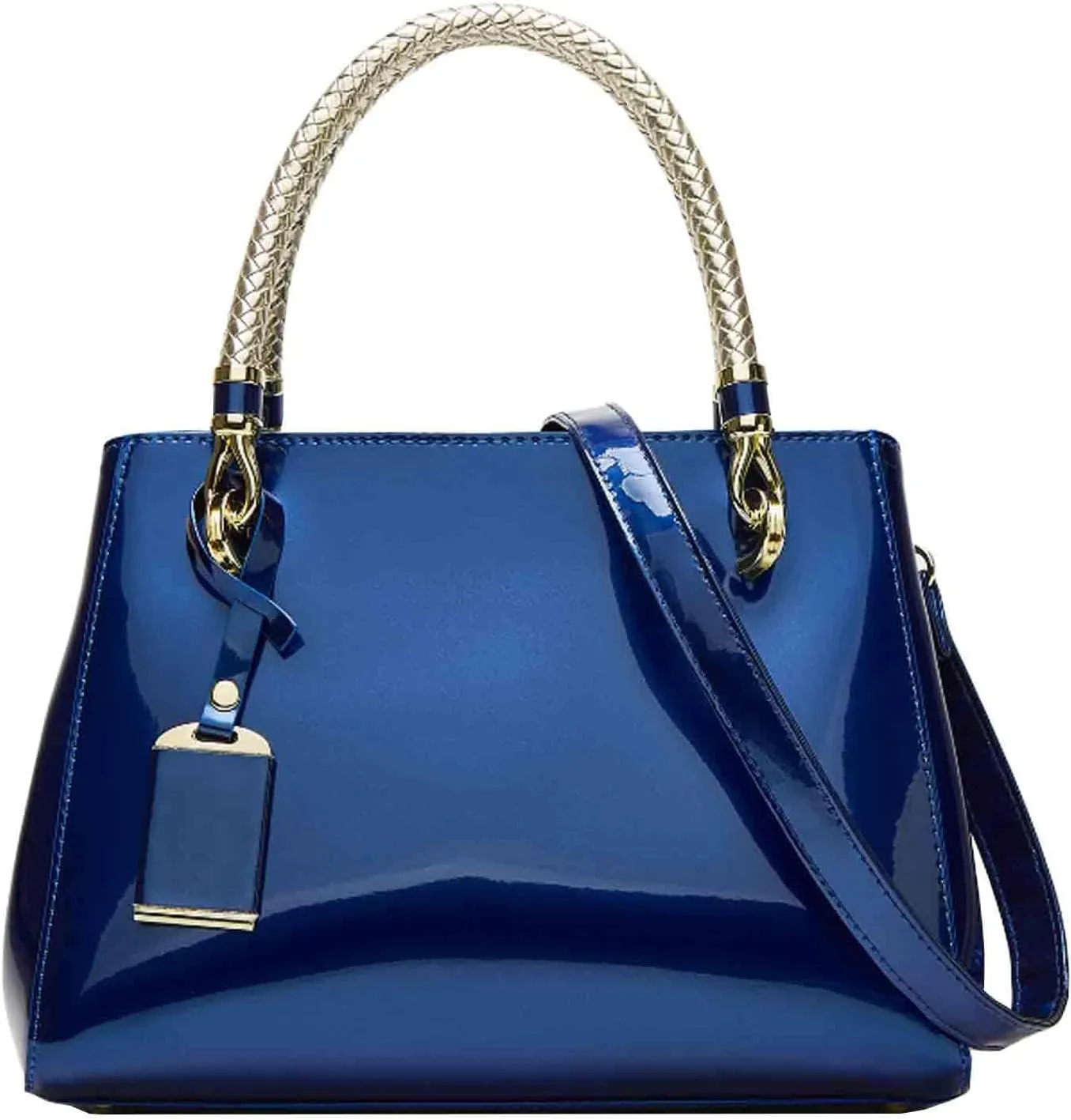 Women Elegant Handbag and Purse Top Handle Bag Patent Leather Tote Satchel Shoulder Bag