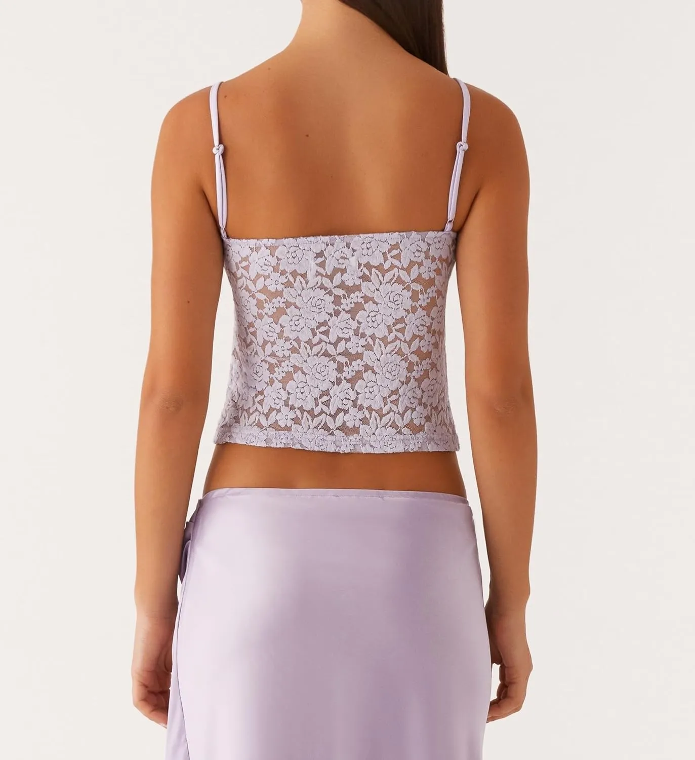 Women Y2k Floral Lace Tank Top Square Neck Ruffle Lace Camisole Fairycore Sleeveless Backless Going Out Tops