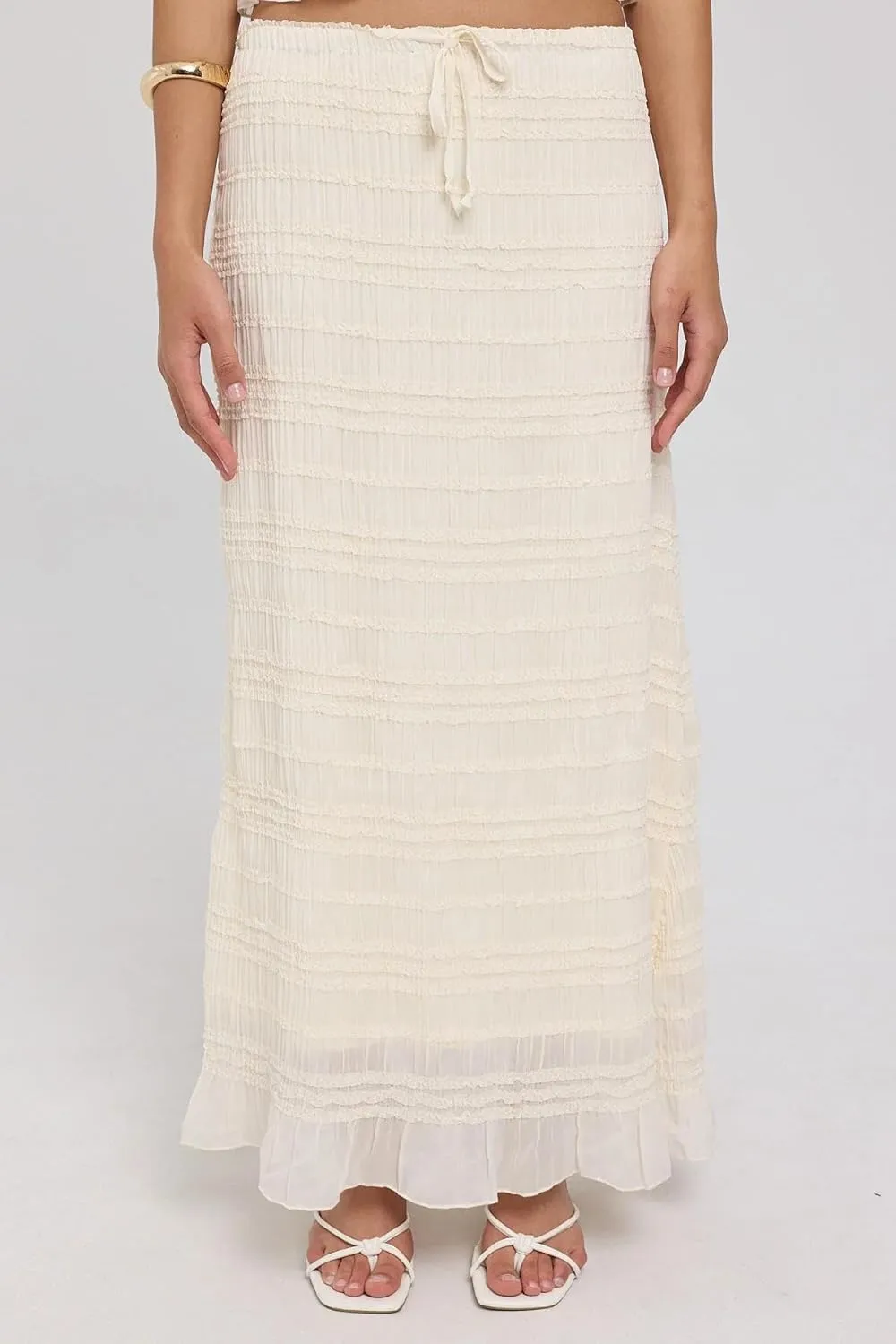 Womens 2 Piece Maxi Skirt Set Y2k Lace Up Halter Neck Tops and Flowy Long Skirt Summer Backless Beach Outfits