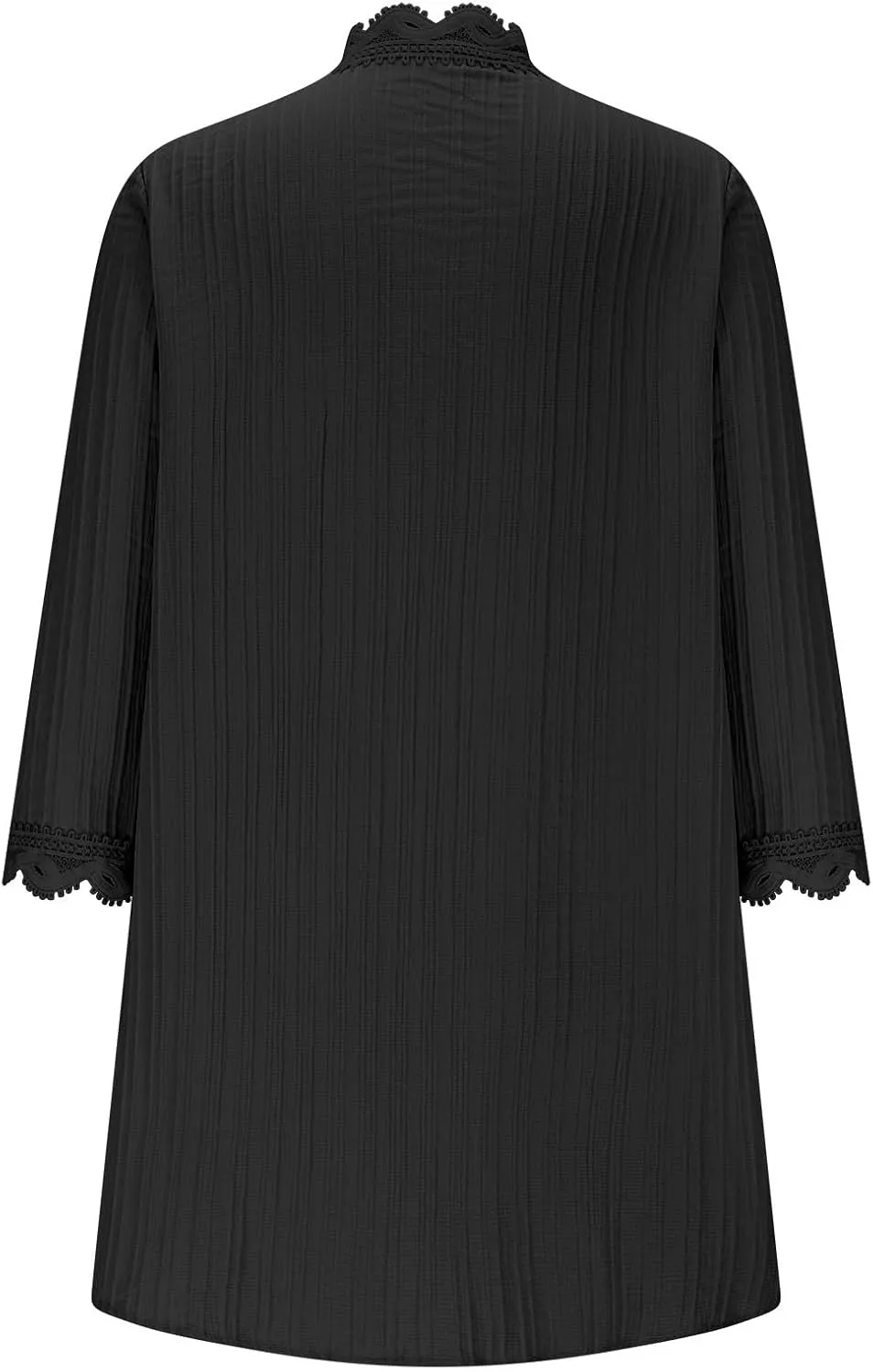Womens Casual 3/4 Sleeve Cardigan Tops 2025 Trendy Loose Open Front Shirts Fashion Solid Color Lace Blouse Outfits
