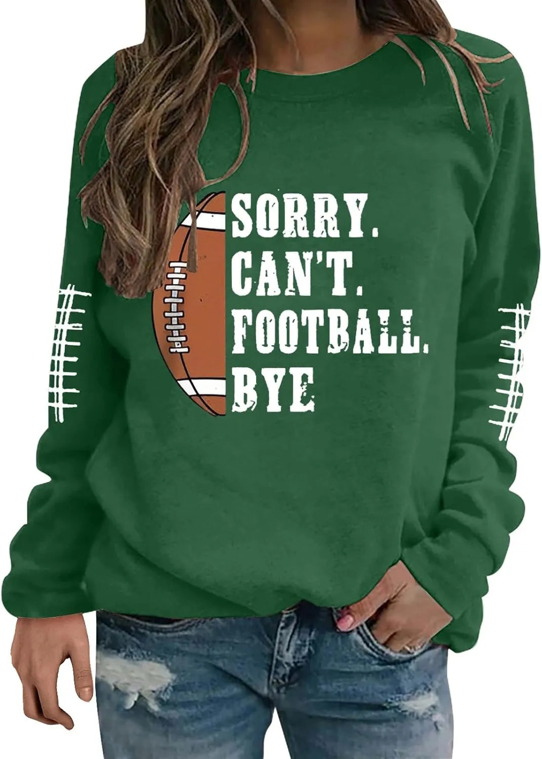 Womens Football Sweatshirt,2024 Fall Sweatshirts Pullover Long Sleeve Game Day Football Graphic Plus Size Sweatshirts
