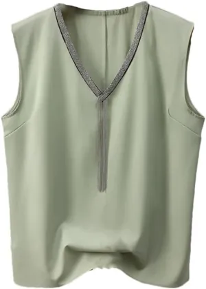 Women's Spring Summer Camisole Tank Tops V Neck Tassel Sleeveless Vest