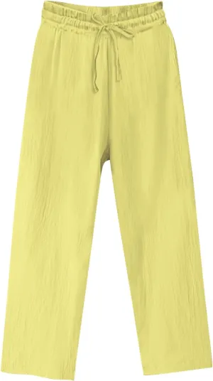 YRAETENM Women's Cotton Linen Straight Leg Pants Elastic Waist Long Trousers Casual Summer Beach Lounge Pants with Pockets